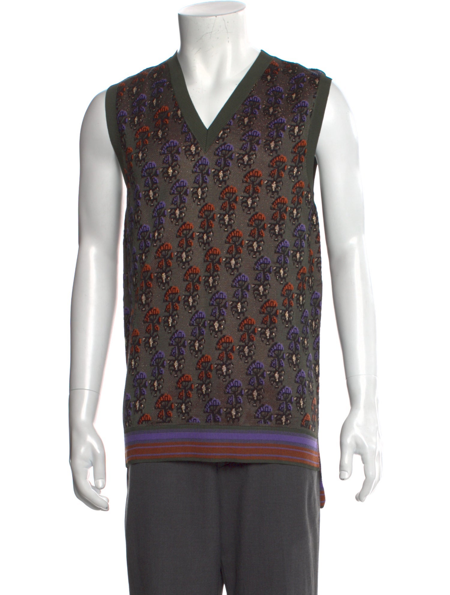 Wales Bonner Printed V-Neck T-Shirt w/ Tags