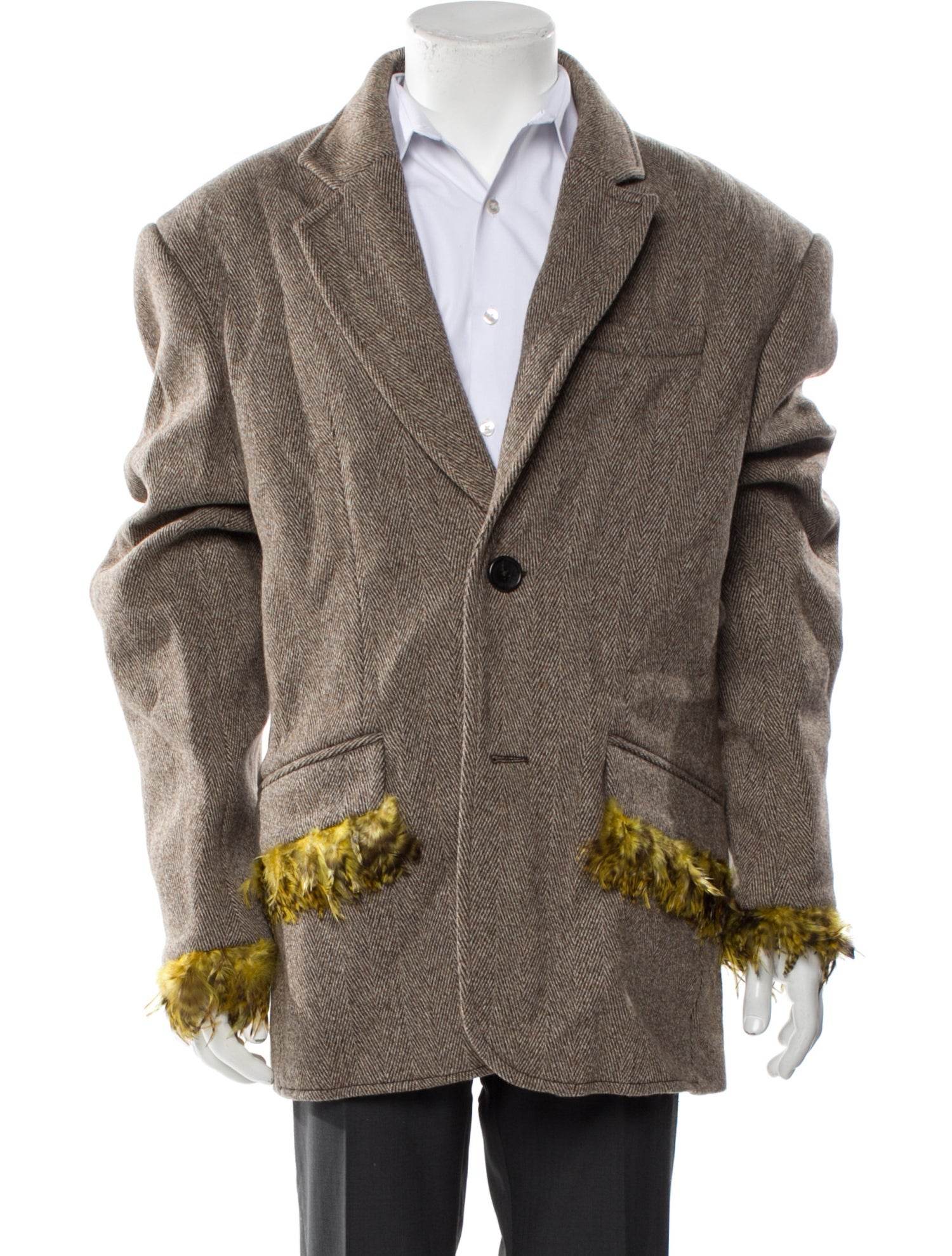 Wales Bonner Tailo Feather Detail 'Brown' Wool Blazer w/ Tags