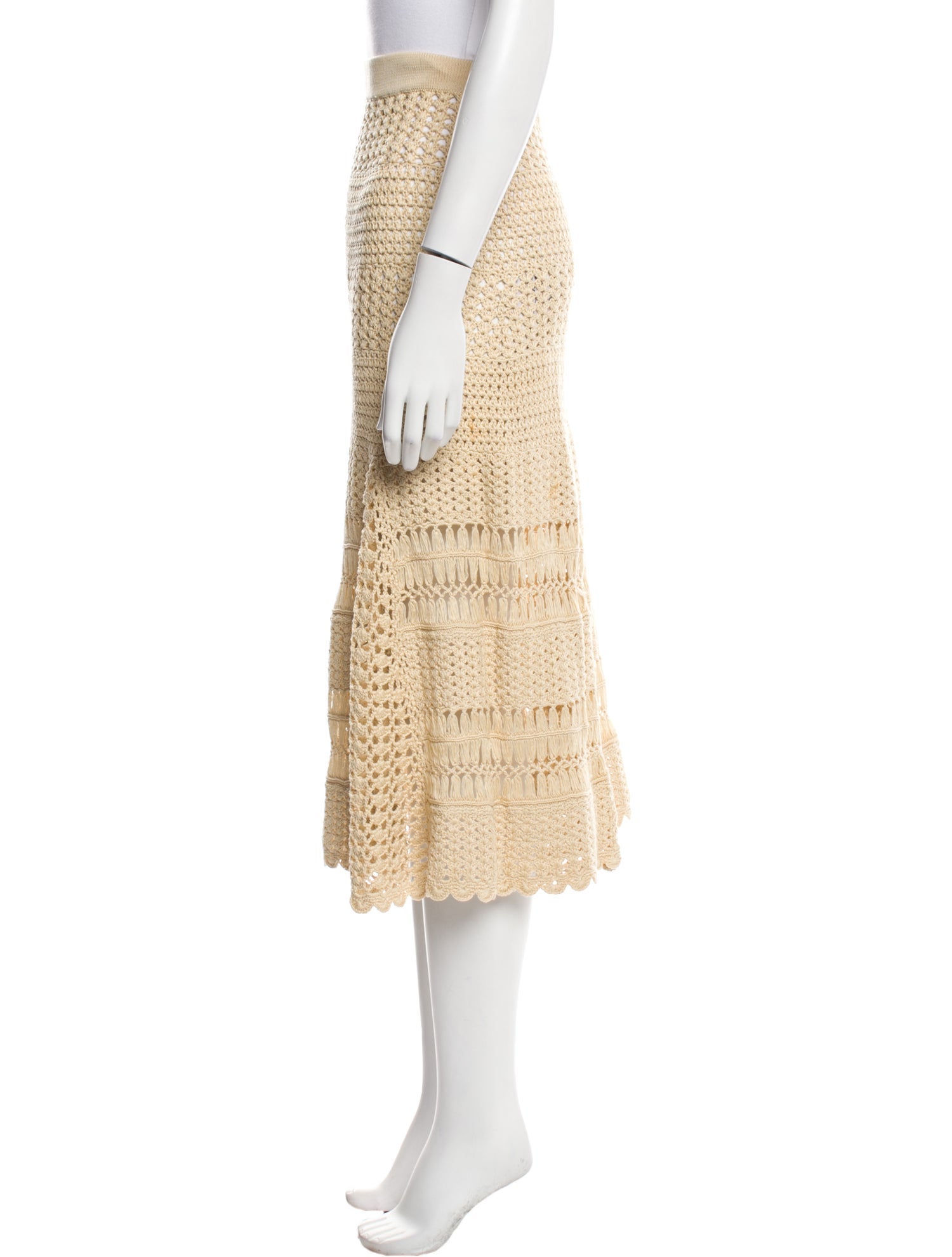 Wales Bonner Lace Pattern Midi Length Skirt