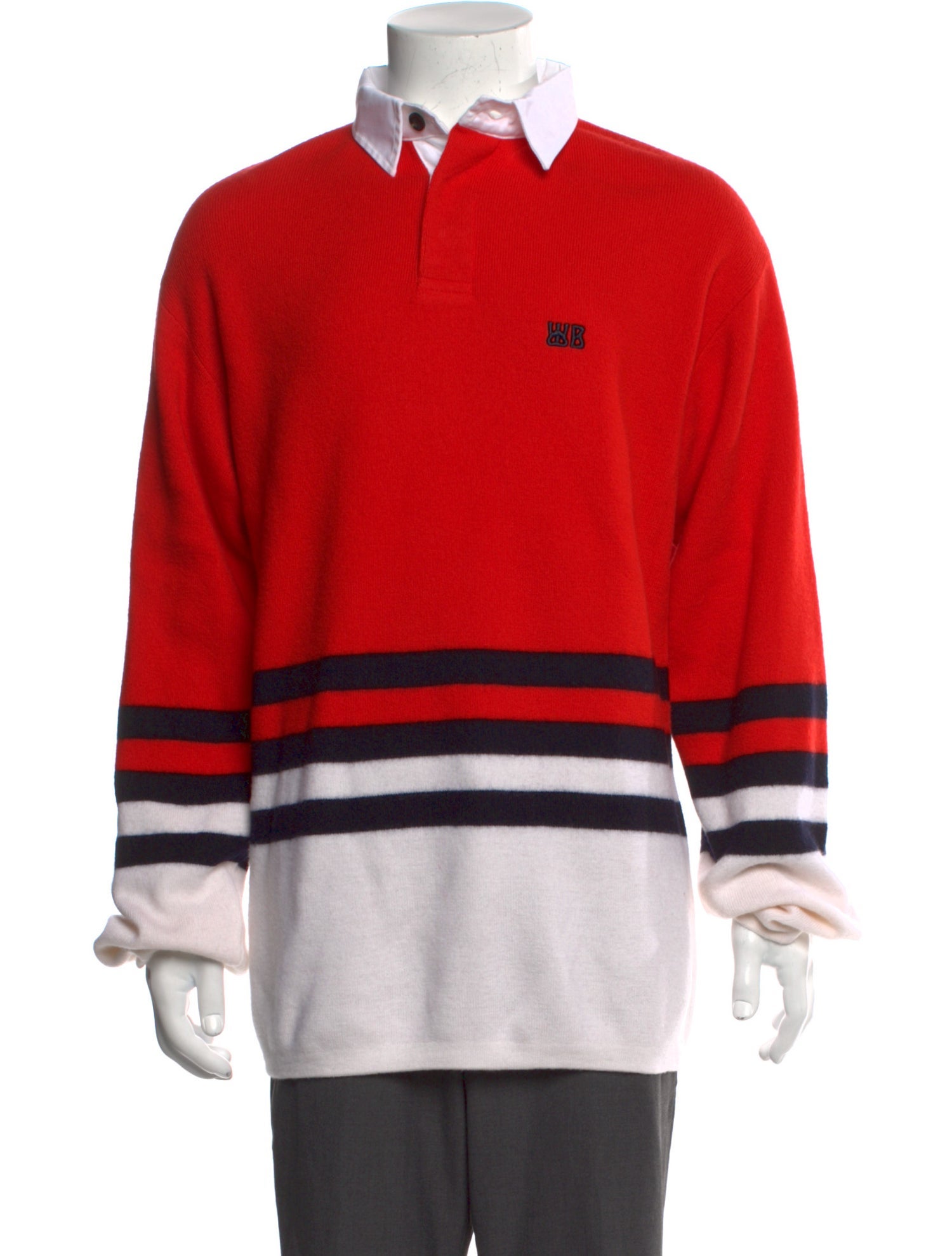 Wales Bonner Wool Striped Polo Sweater