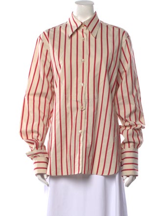 Wales Bonner Striped Long Sleeve Button-Up Top