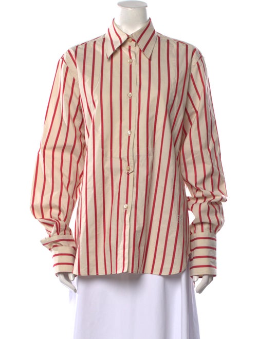 Wales Bonner Striped Long Sleeve Button-Up Top