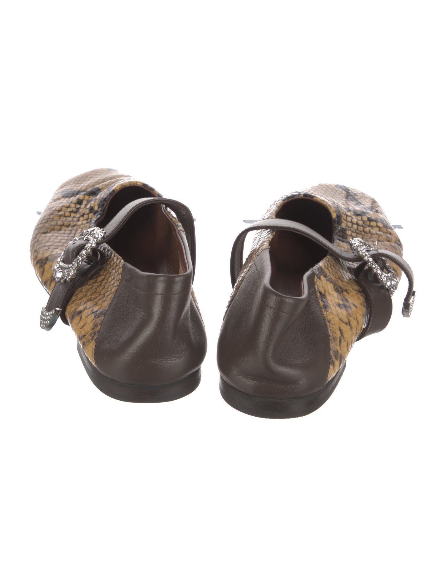 Wales Bonner Snakeskin Animal Print Mary Jane Flats