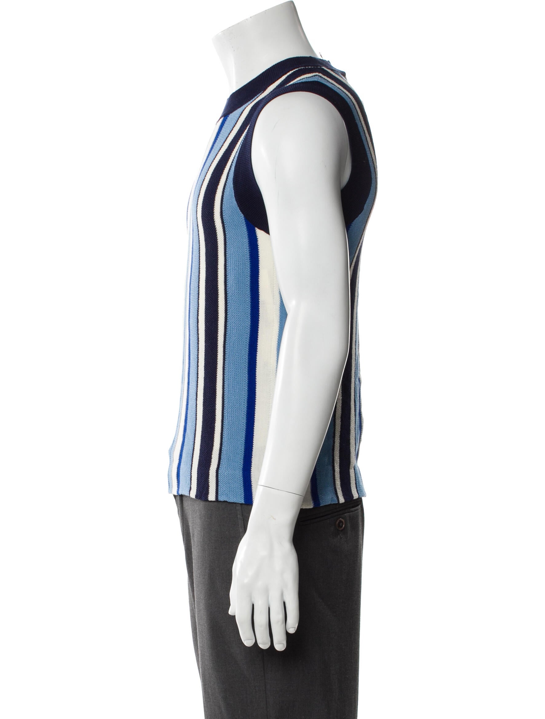 Wales Bonner Striped Crew Neck Sweater Vest