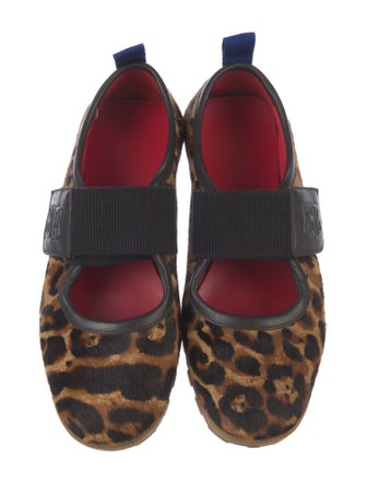 Wales Bonner Ponyhair Animal Print Mary Jane Flats