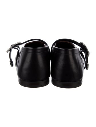 Wales Bonner Leather Crystal Embellishments Mary Jane Flats