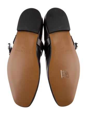 Wales Bonner Leather Crystal Embellishments Mary Jane Flats
