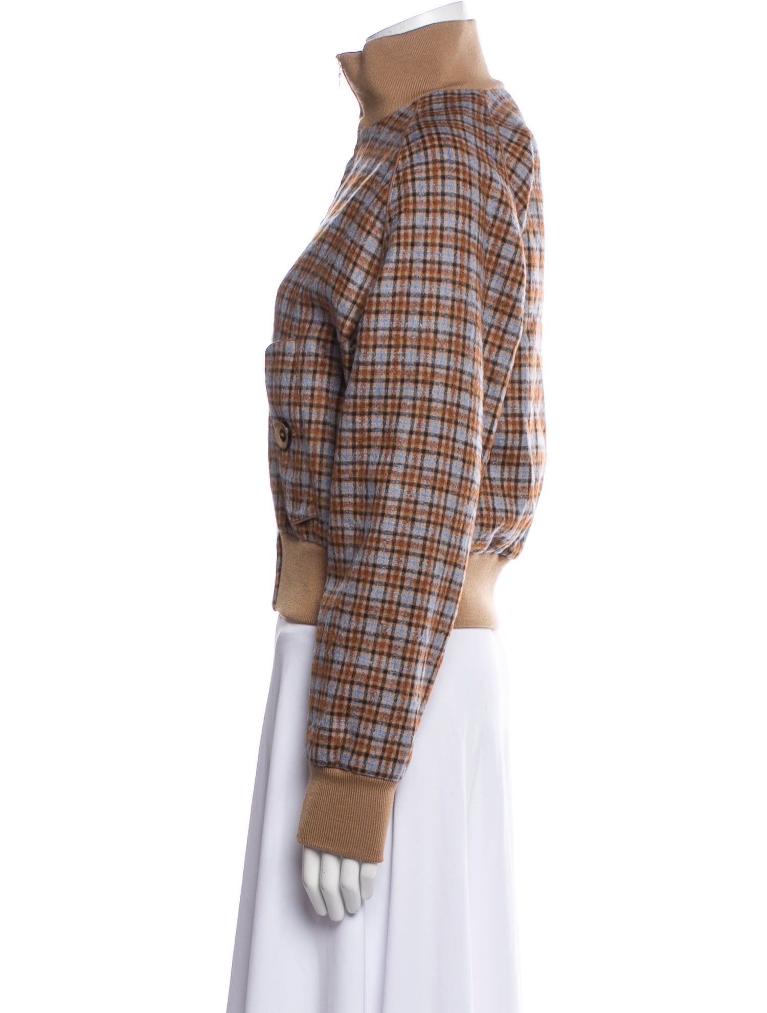 Wales Bonner Virgin Wool Plaid Print Blazer