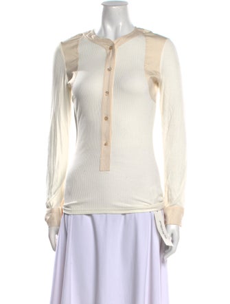 Wales Bonner Mock Neck Long Sleeve Blouse