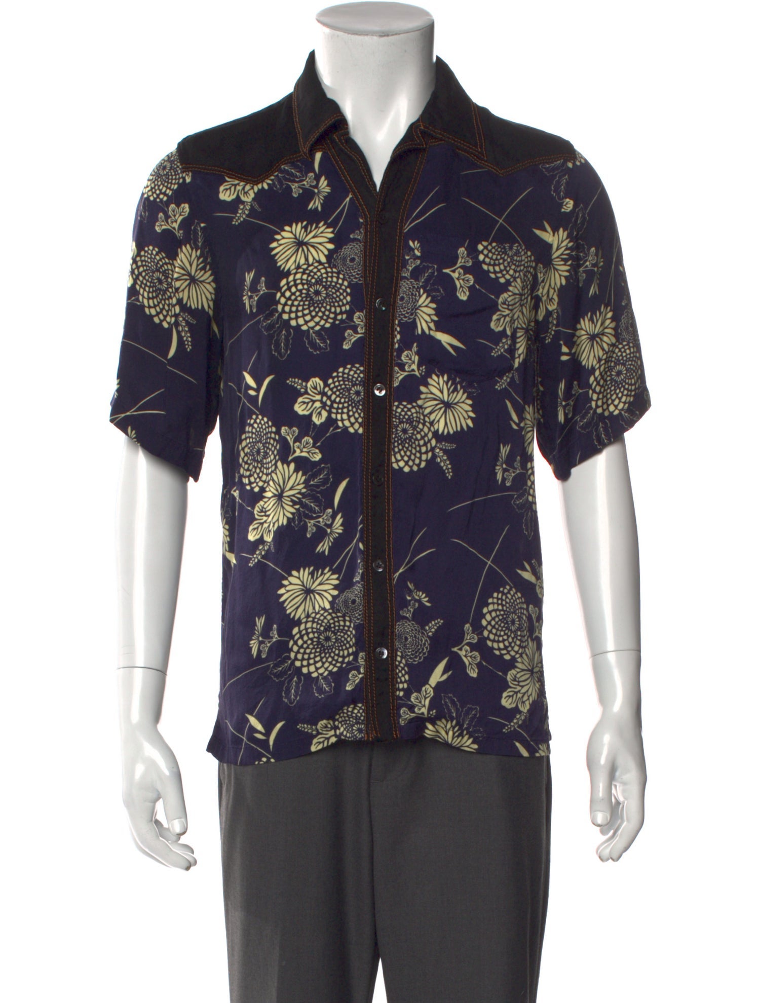 Wales Bonner Floral Print Short Sleeve Shirt