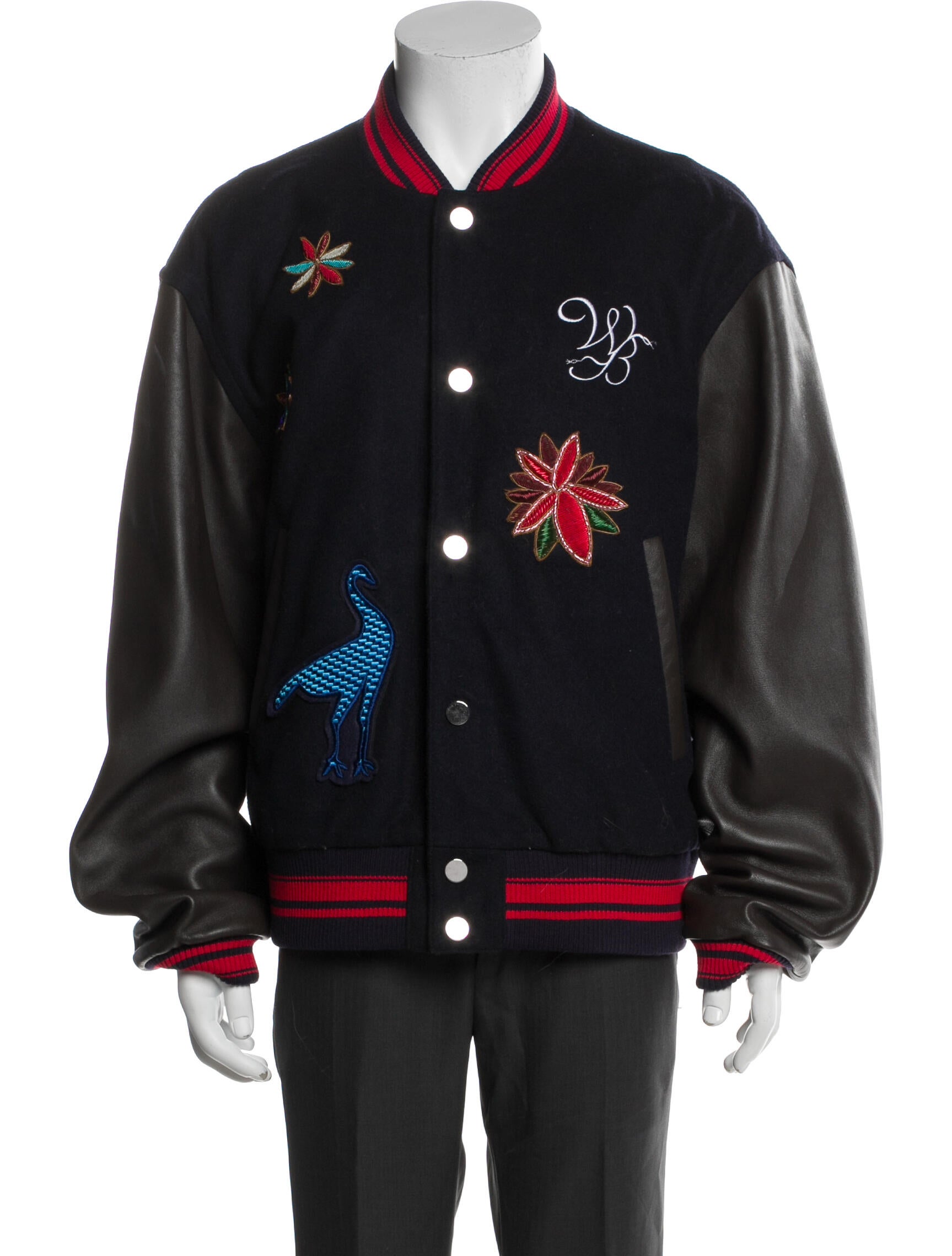 Wales Bonner Wool Striped Varsity Jacket