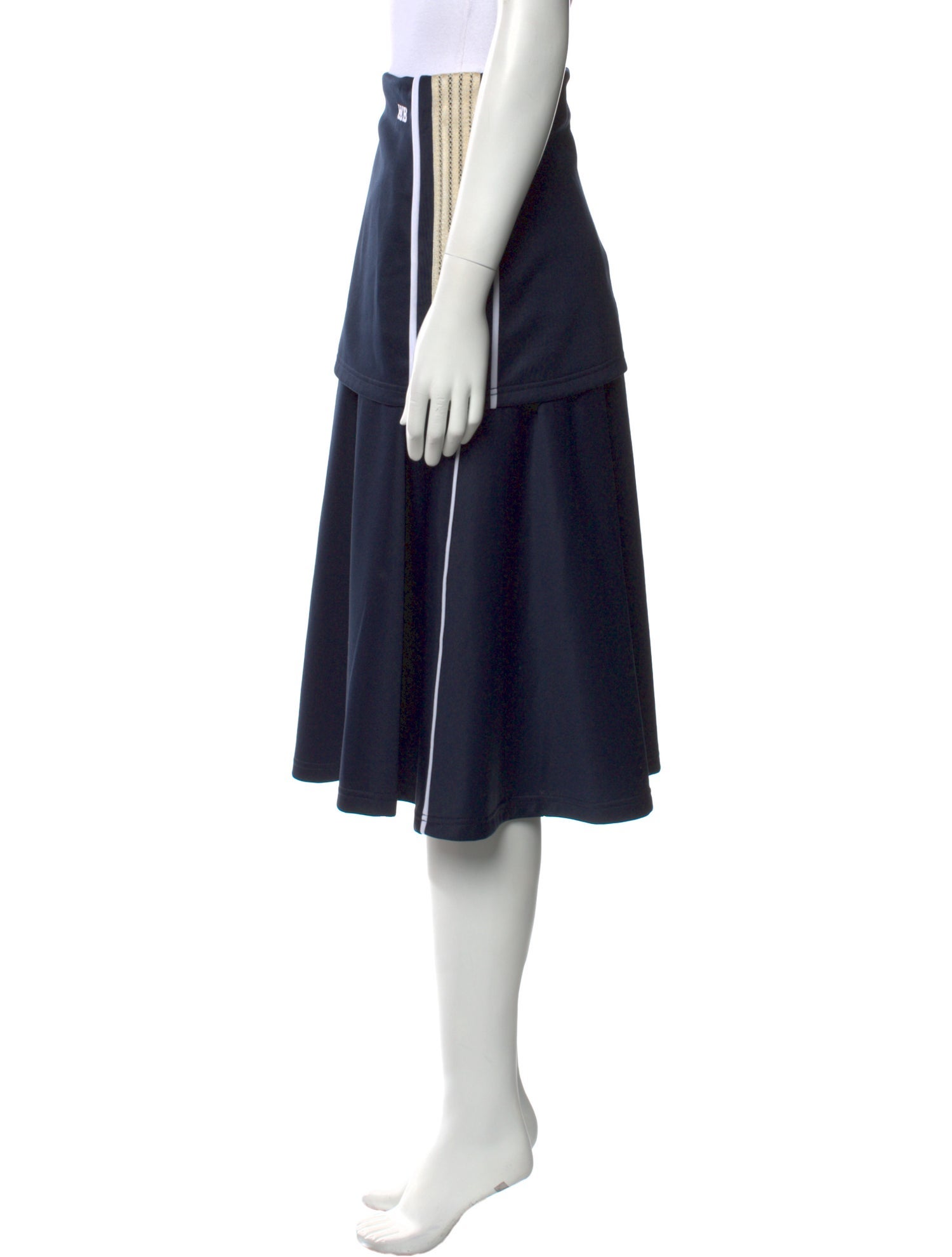 Wales Bonner Embroidered Accent Knee-Length Skirt w/ Tags