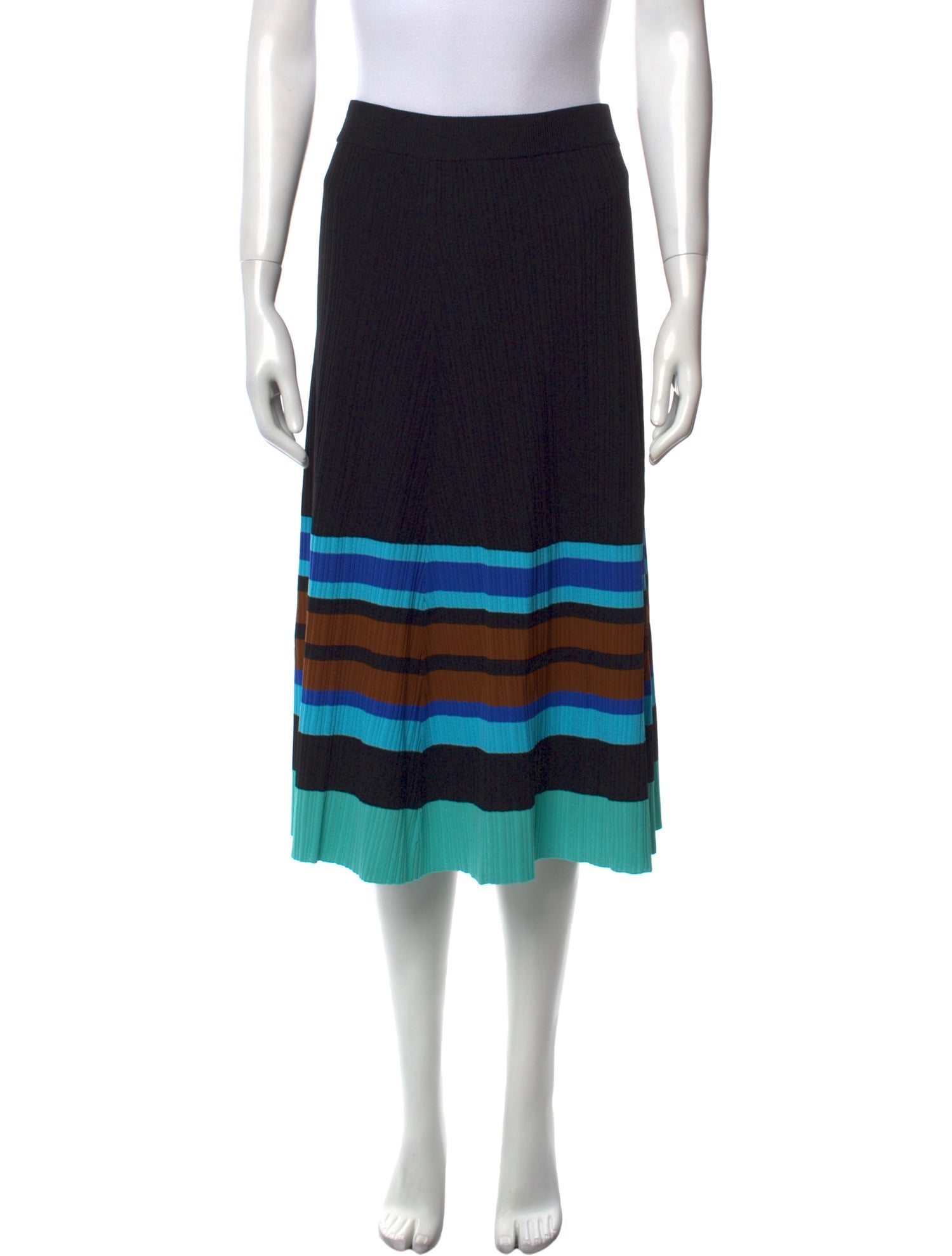 Wales Bonner Striped Knee-Length Skirt