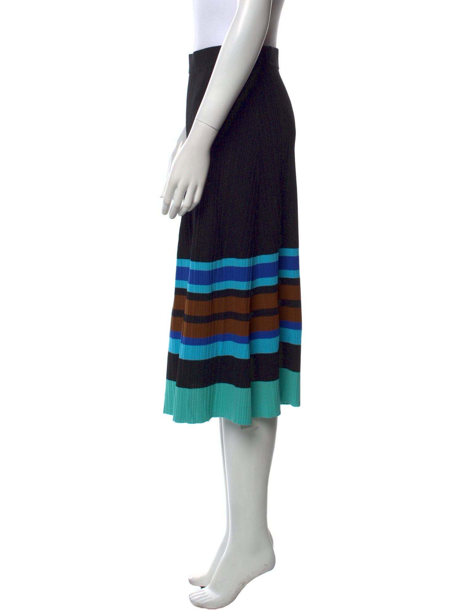 Wales Bonner Striped Knee-Length Skirt