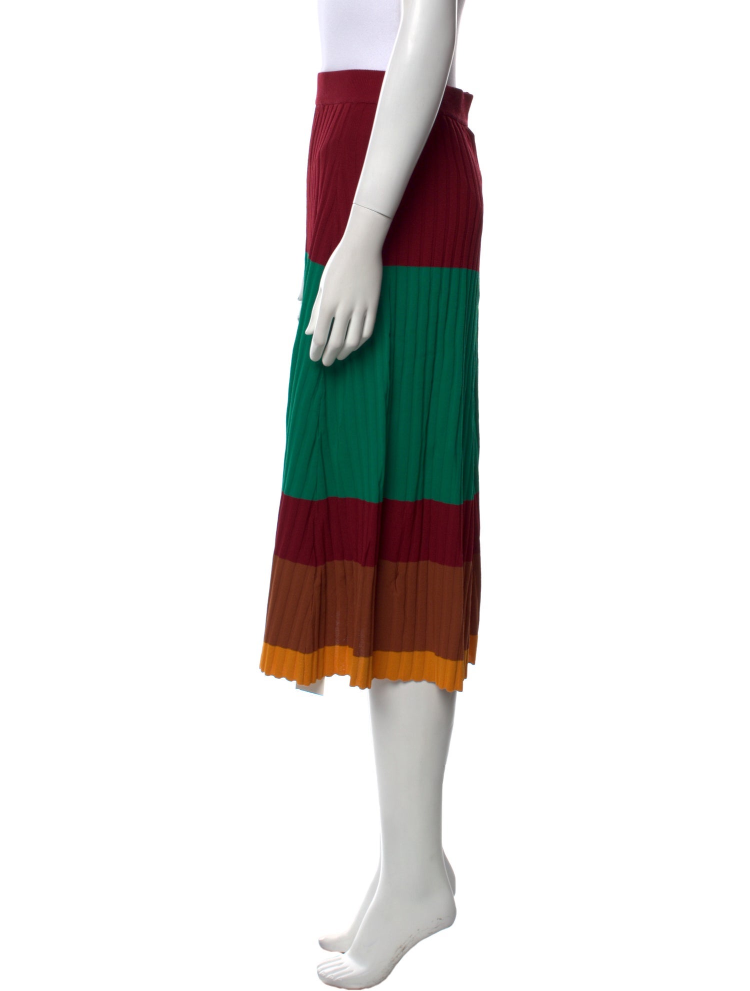 Wales Bonner Colorblock Pattern Midi Length Skirt w/ Tags