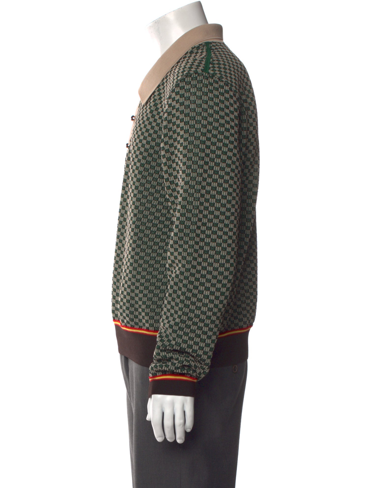 Wales Bonner Printed Collar Polo Sweater