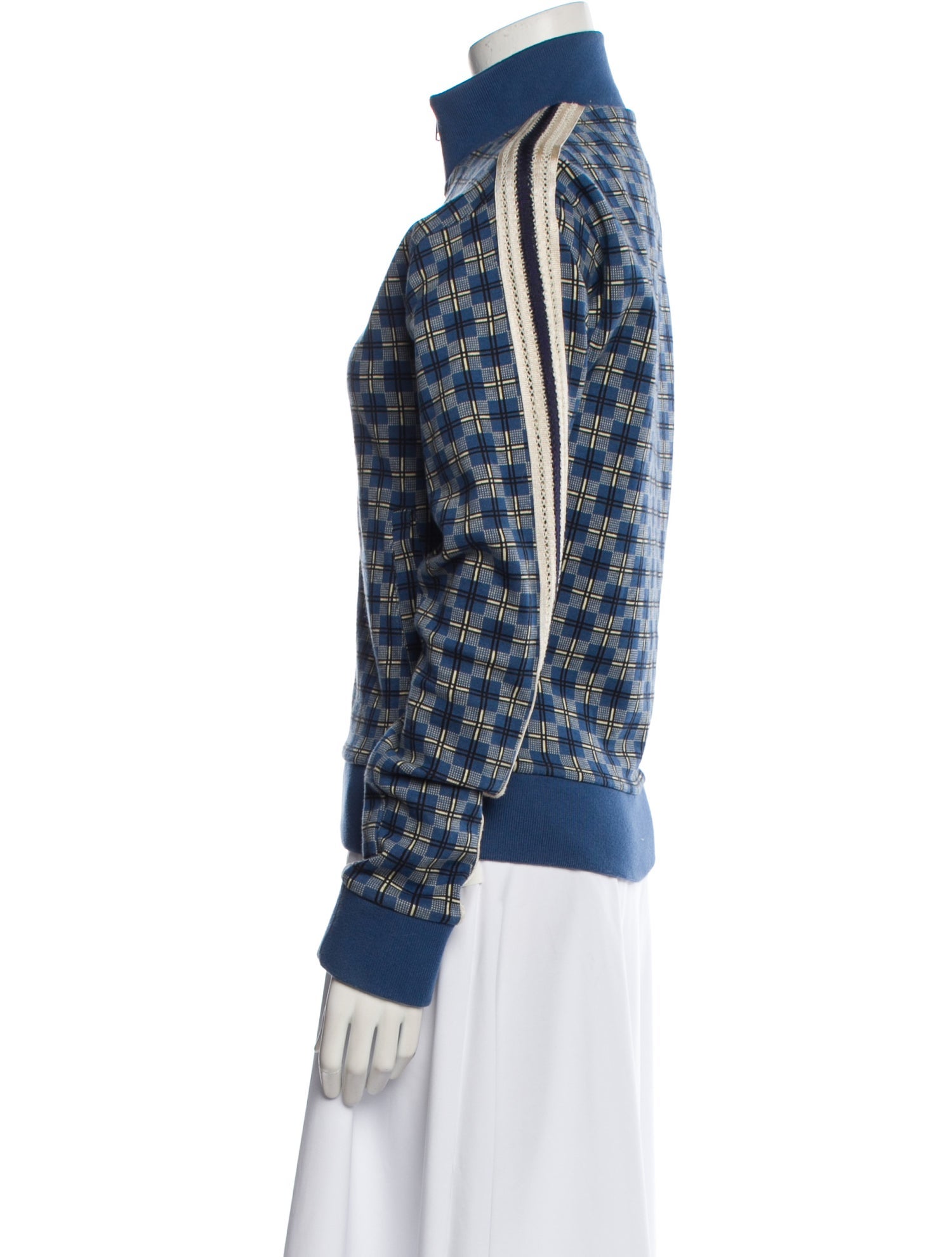 Wales Bonner Plaid Print Track Plaid Print Bomber Jacket