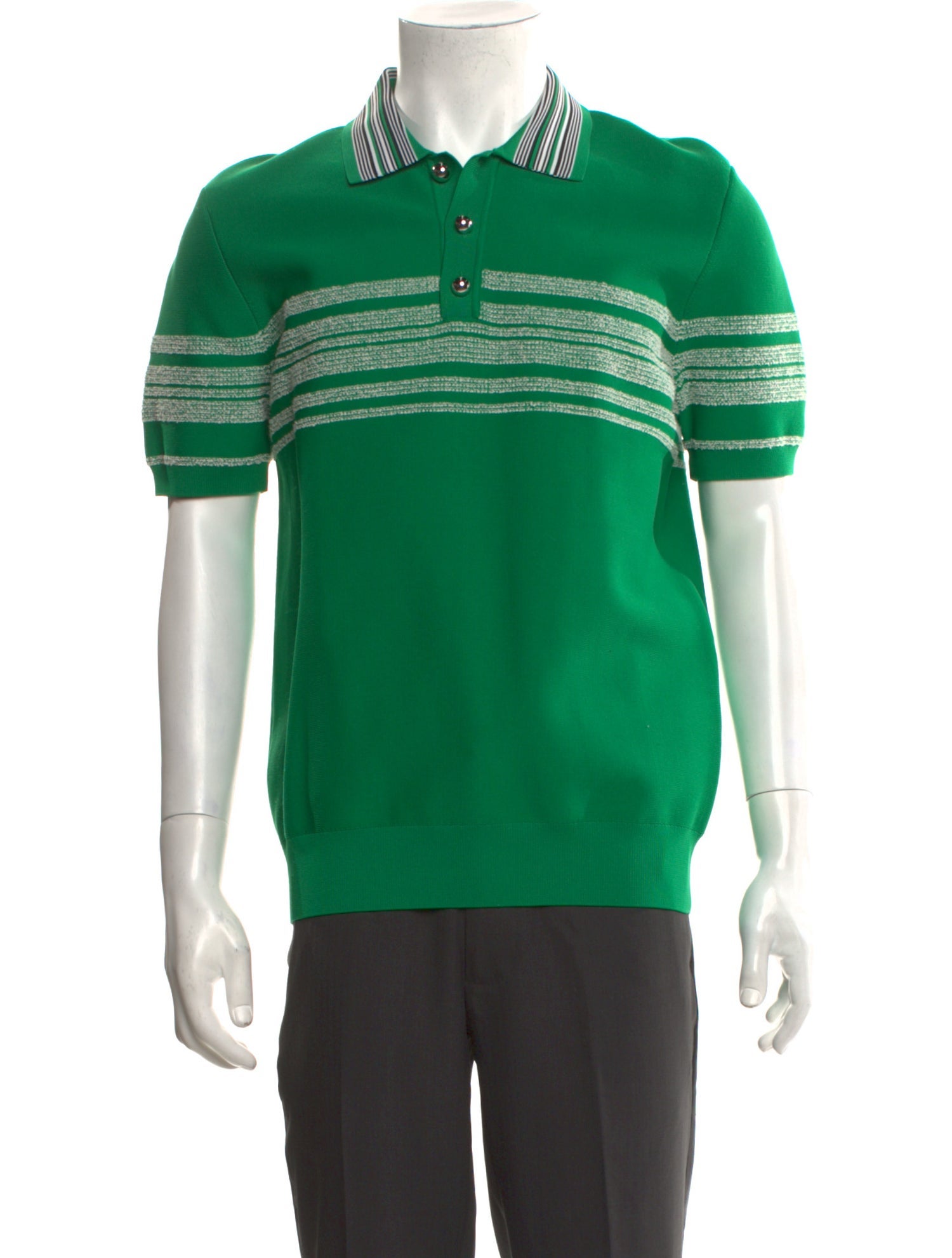 Wales Bonner Striped Collar Polo Shirt