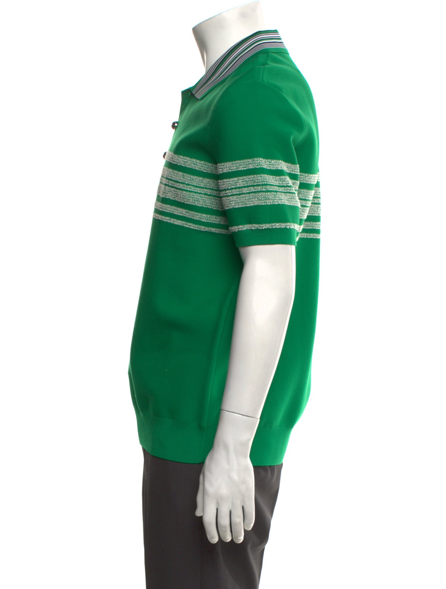 Wales Bonner Striped Collar Polo Shirt