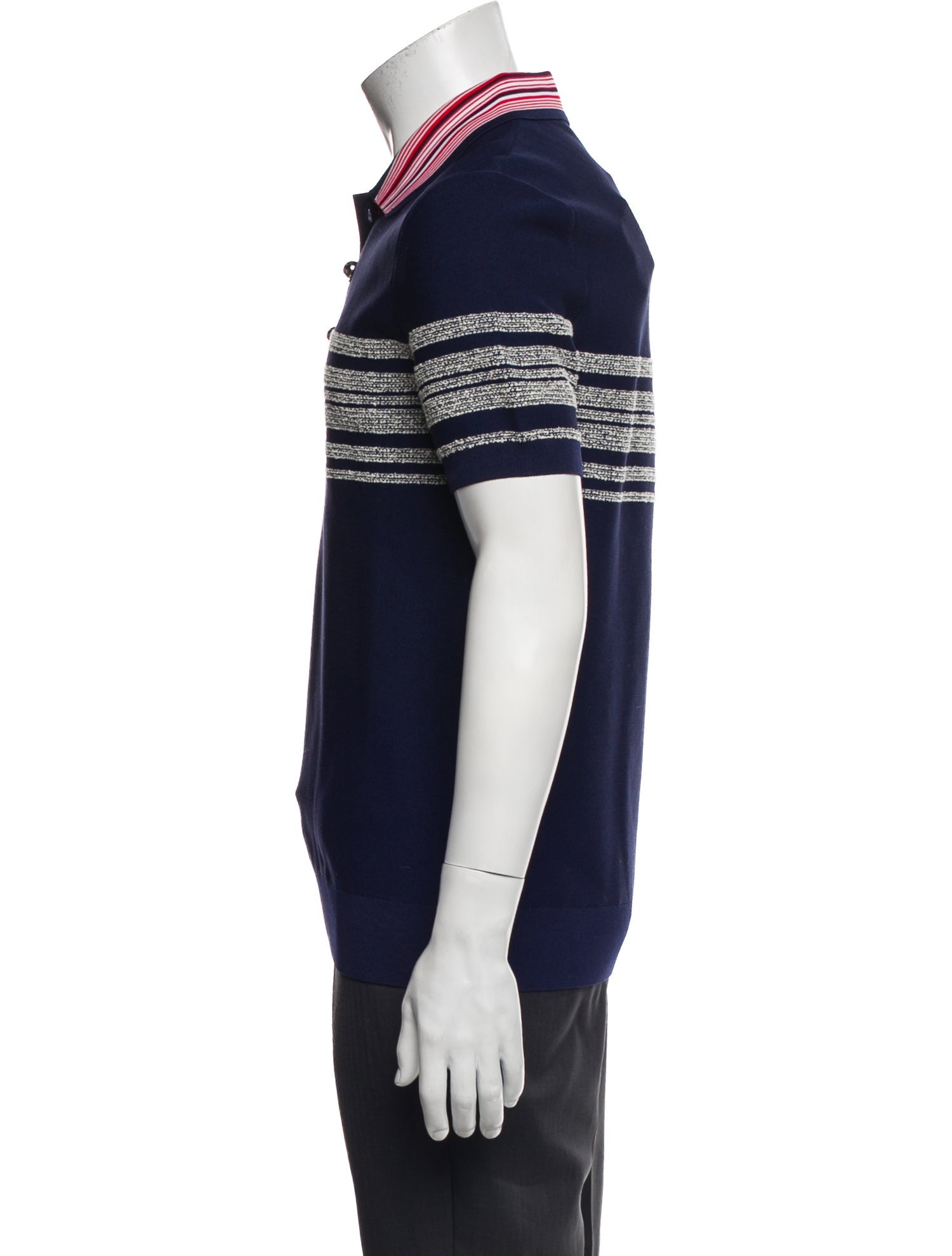 Wales Bonner Striped Collar Polo Shirt w/ Tags