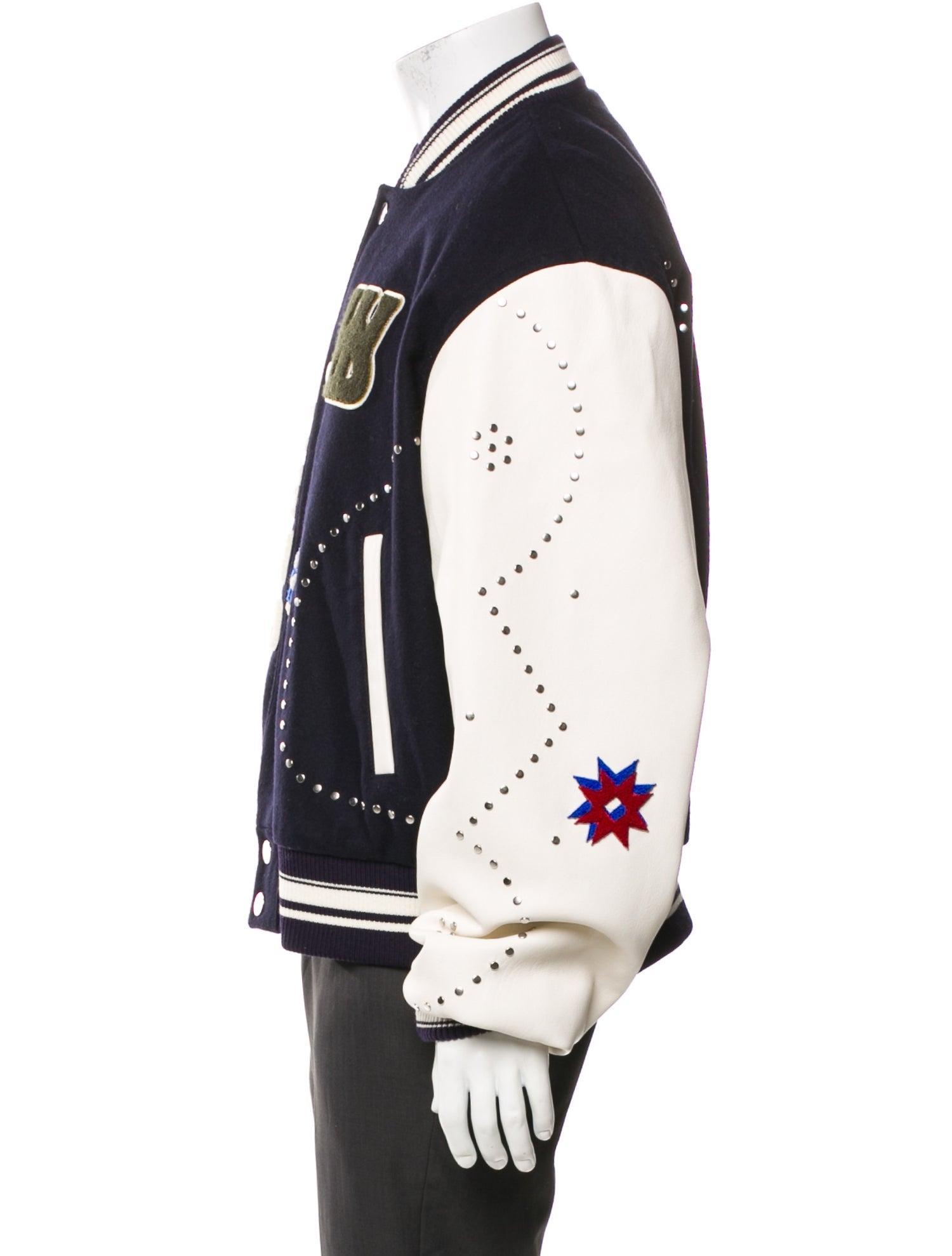 Wales Bonner Wool Graphic Print Varsity Jacket