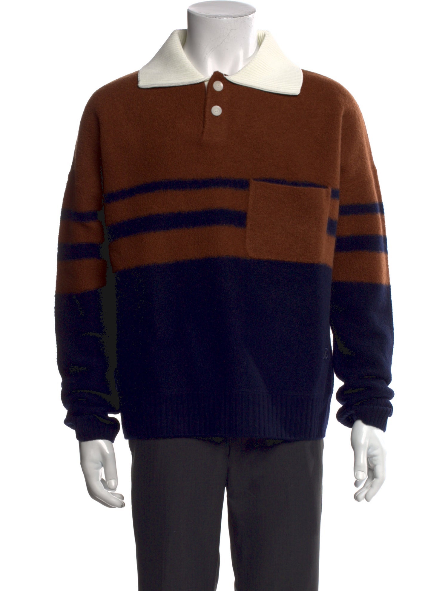 Wales Bonner Wool Graphic Print Polo Sweater