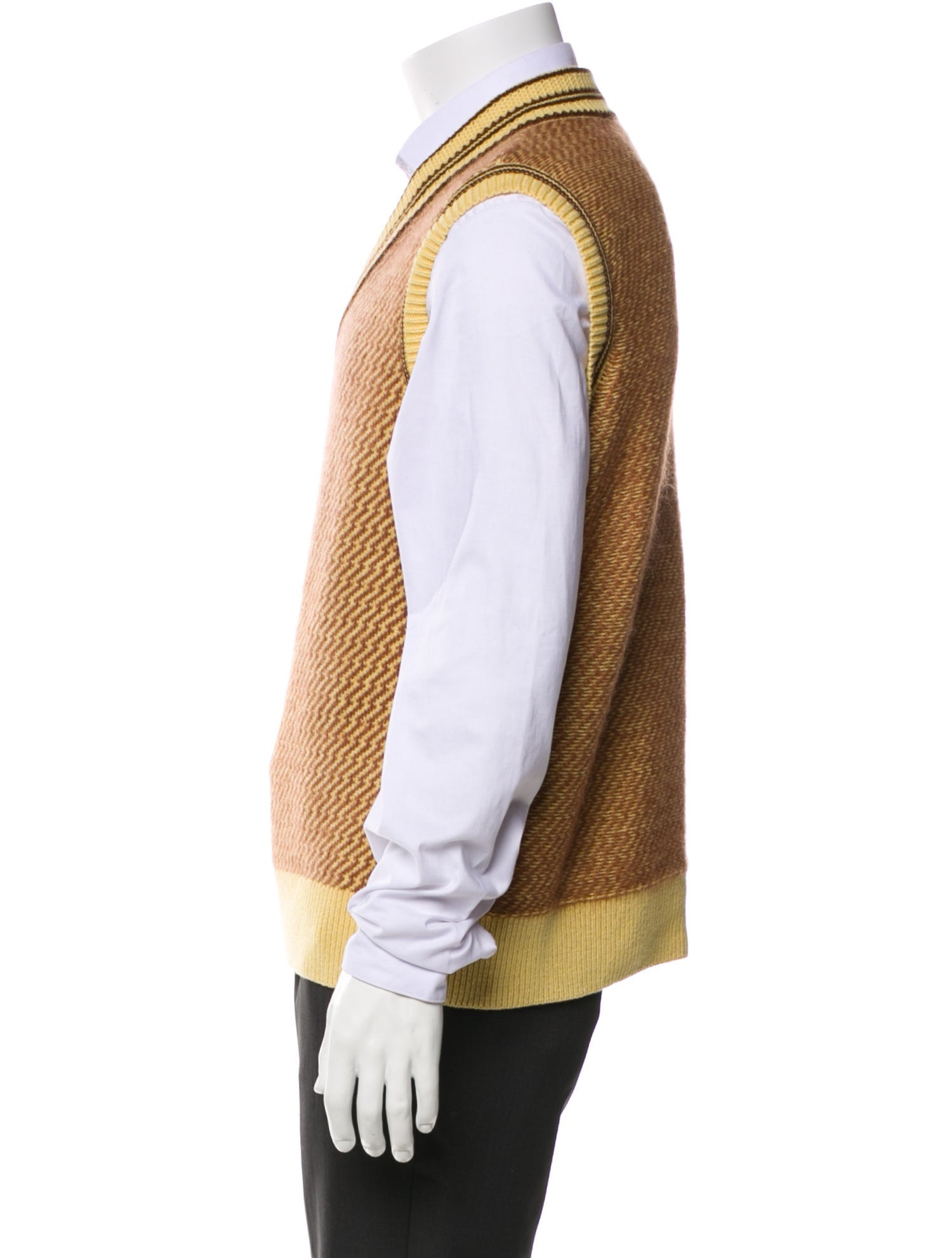 Wales Bonner Colorblock Pattern V-Neck Sweater Vest