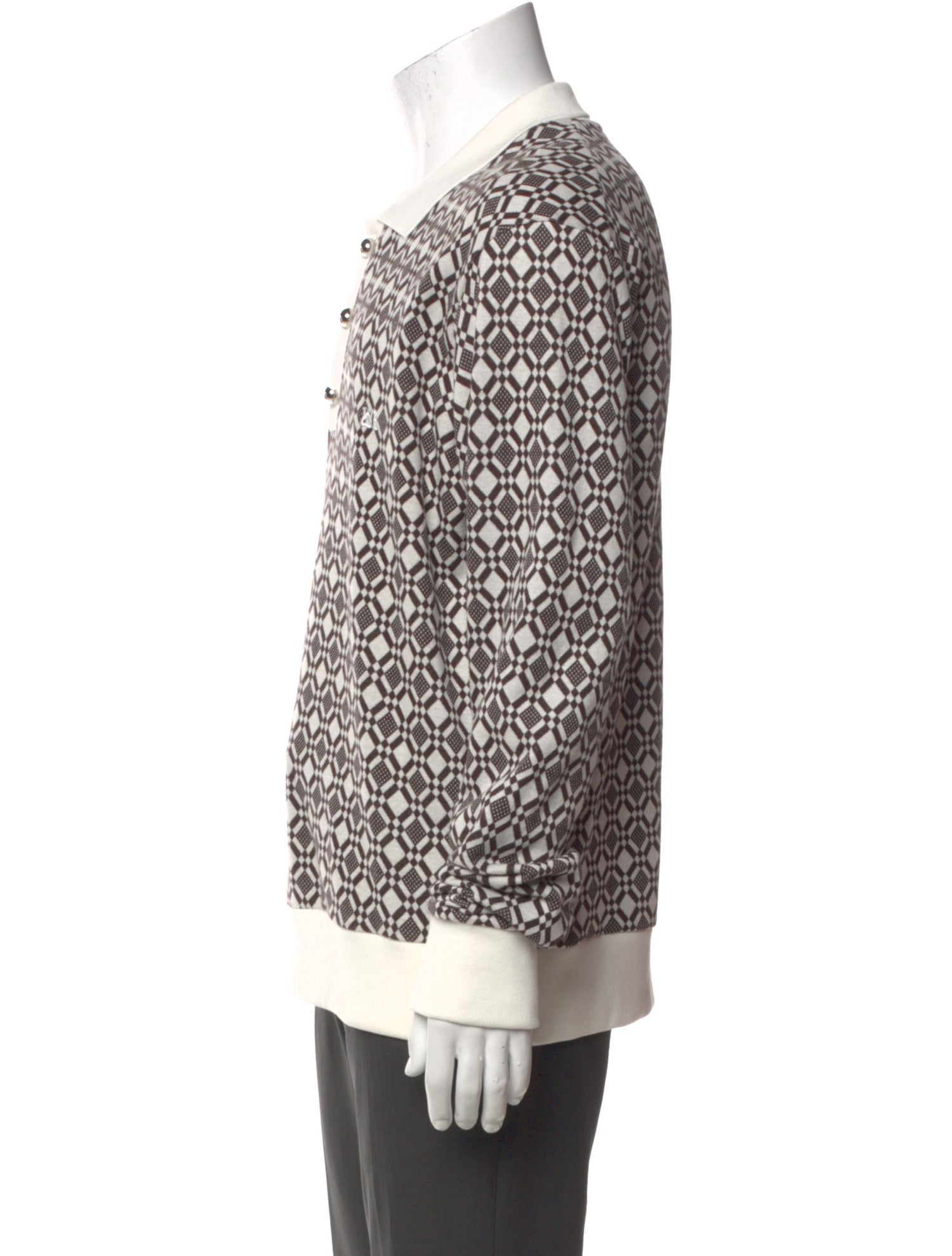 Wales Bonner Printed Collar Polo Sweater