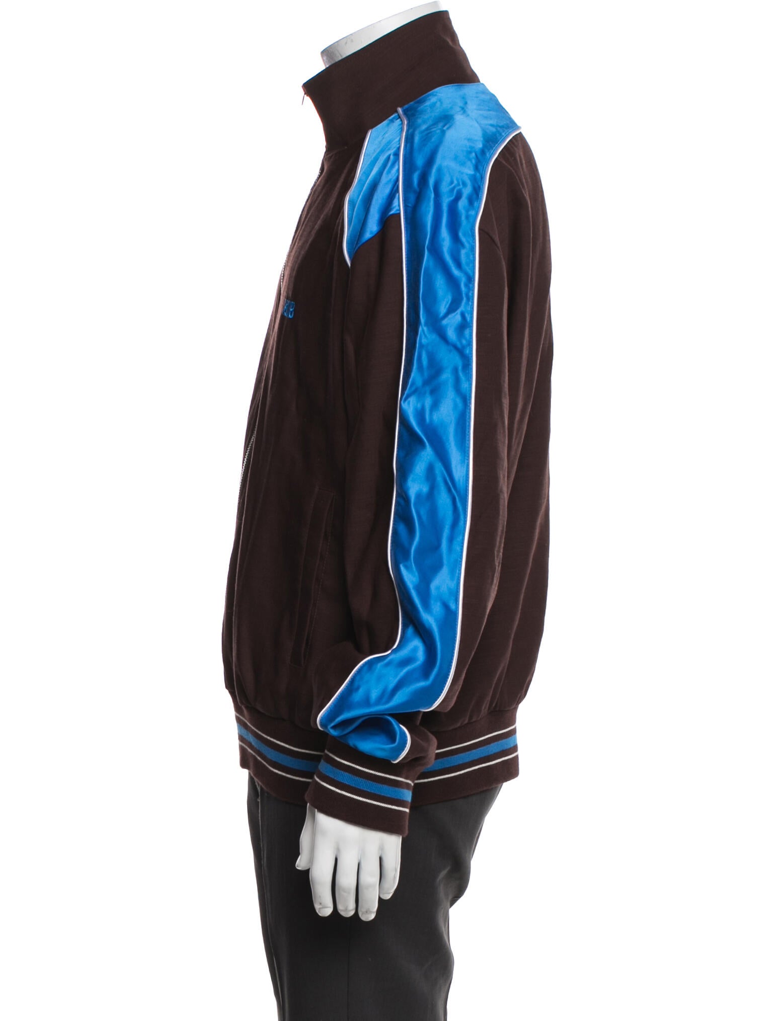 Wales Bonner Virgin Wool Striped Bomber Jacket