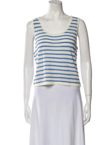LHD Tops Striped Scoop Neck Top L