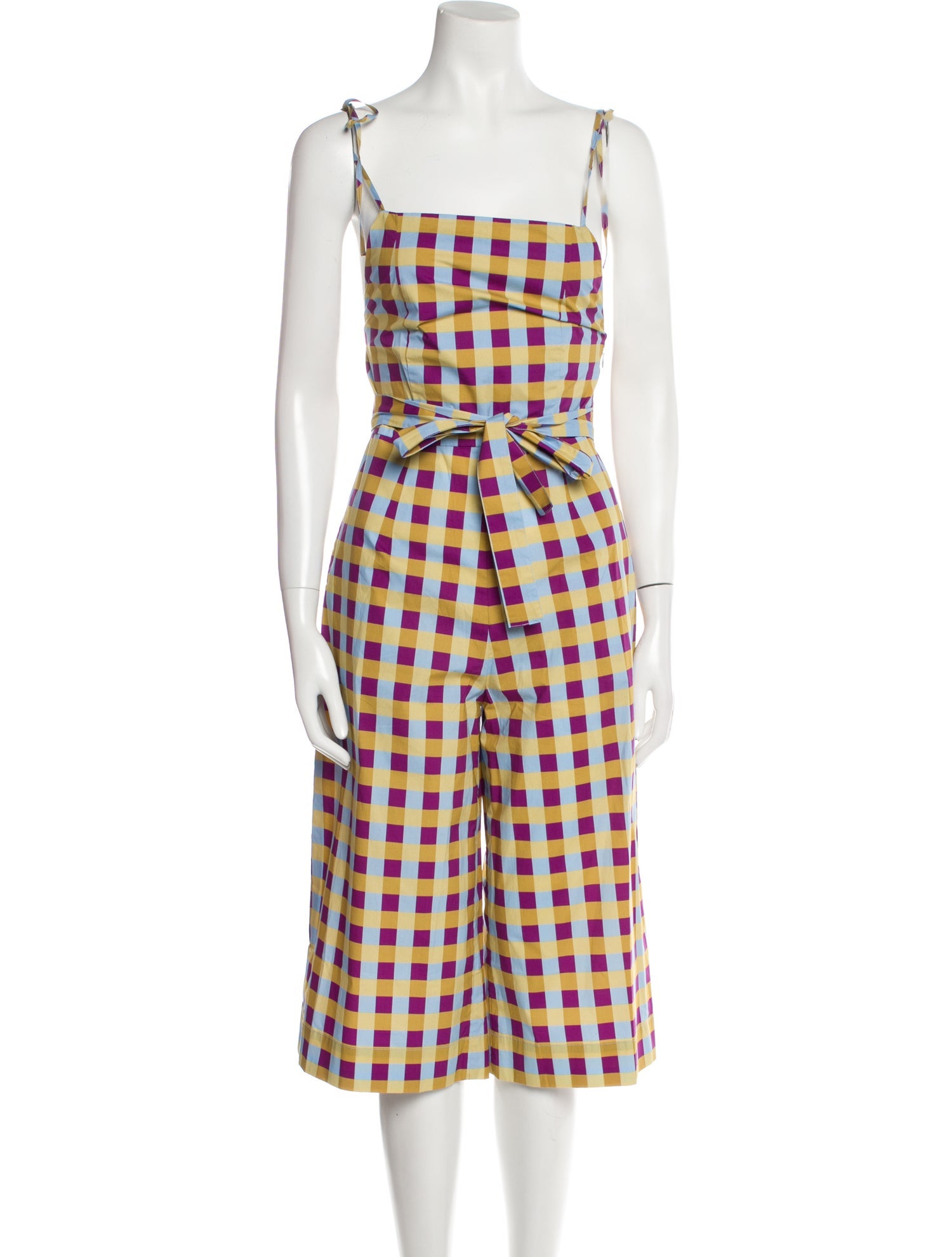 LHD Plaid Print Square Neckline Romper w/ Tags