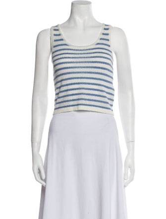LHD Striped Scoop Neck Crop Top