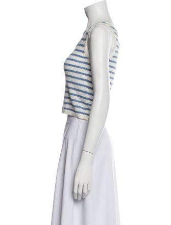 LHD Striped Scoop Neck Crop Top