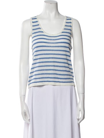 LHD Tops Striped Scoop Neck Top L