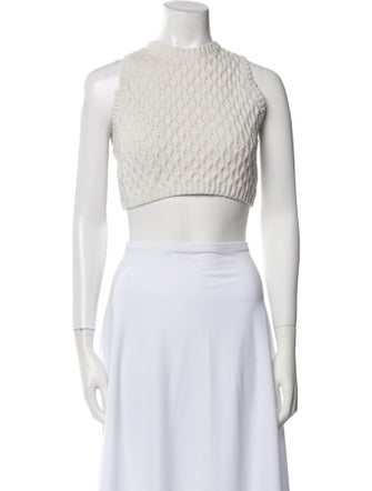 LHD Crew Neck Sleeveless Crop Top