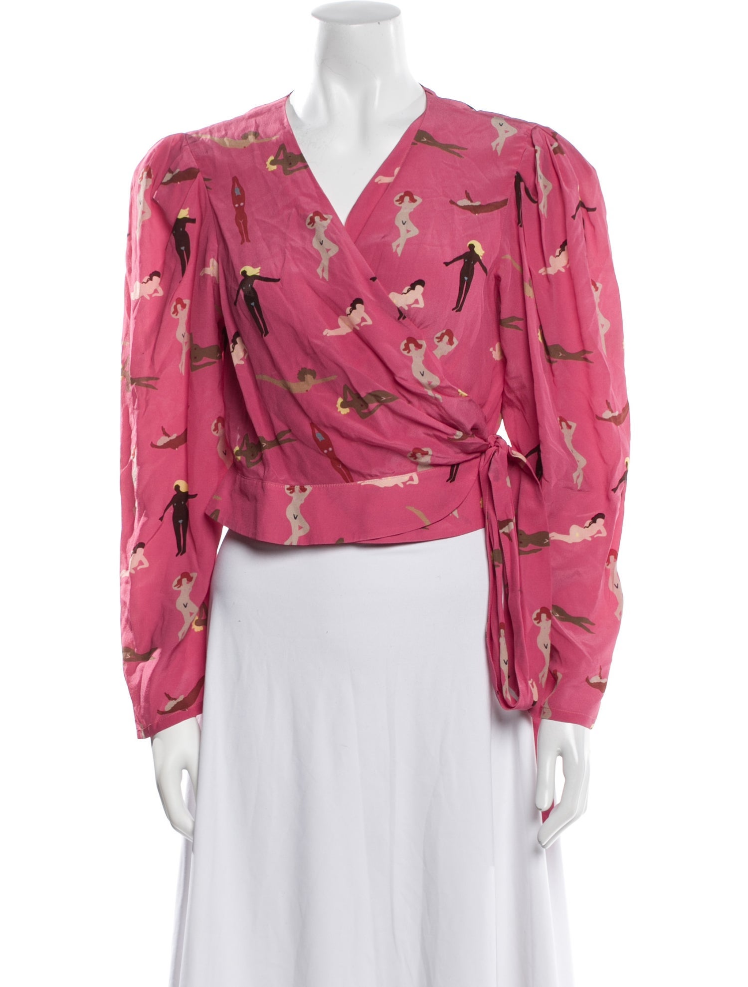 LHD Floral Print V-Neck Blouse