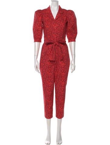 Pre-owned Lhd Printed Jumpsuit In Red