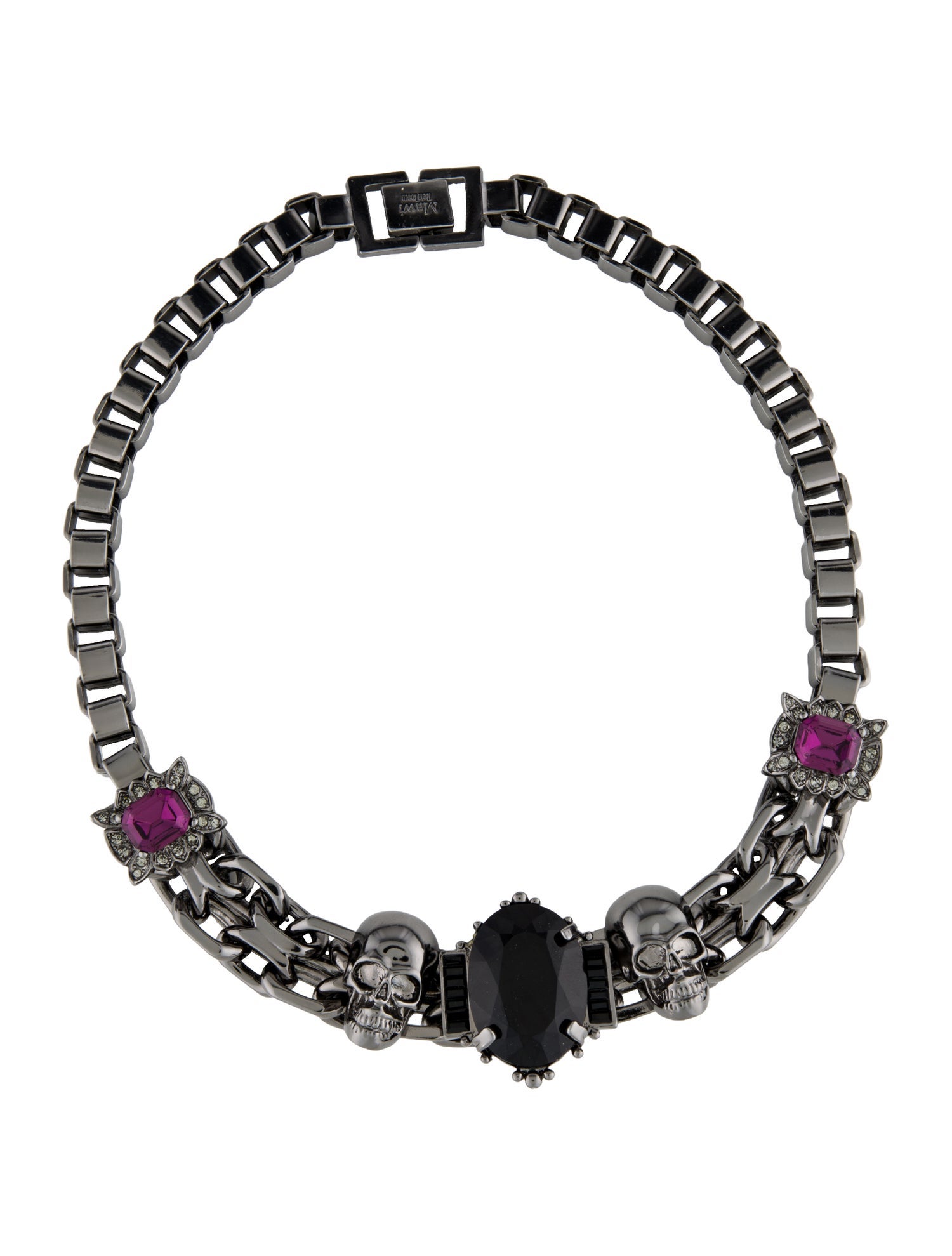 Mawi Crystal Skull Collar Necklace