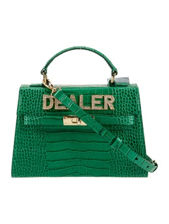 Mawi Embossed Leather Top Handle Bag