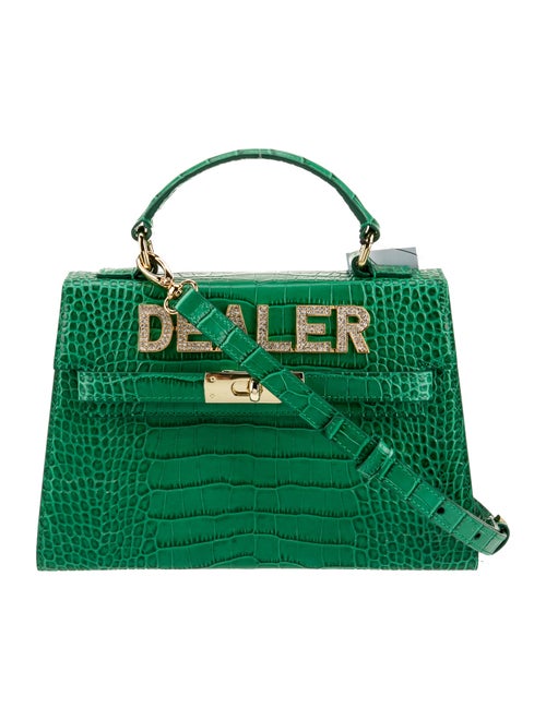 Mawi Embossed Leather Top Handle Bag