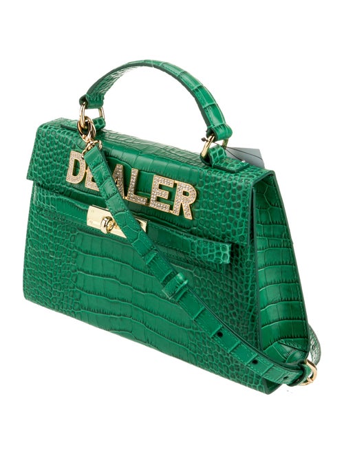 Mawi Embossed Leather Top Handle Bag