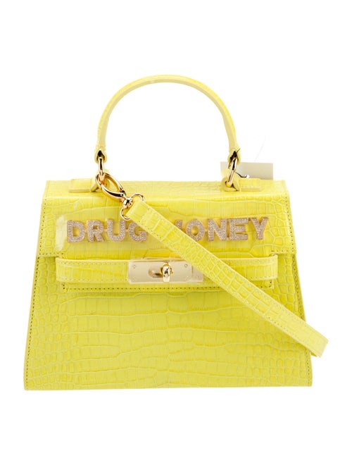 Mawi Embossed Leather Top Handle Bag