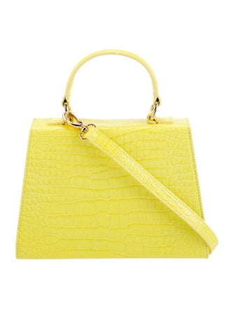 Mawi Embossed Leather Top Handle Bag