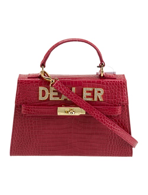 Mawi Embossed Leather Top Handle Bag