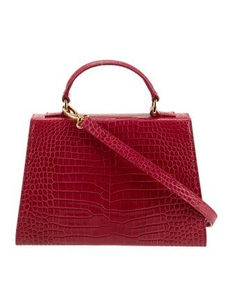 Mawi Embossed Leather Top Handle Bag