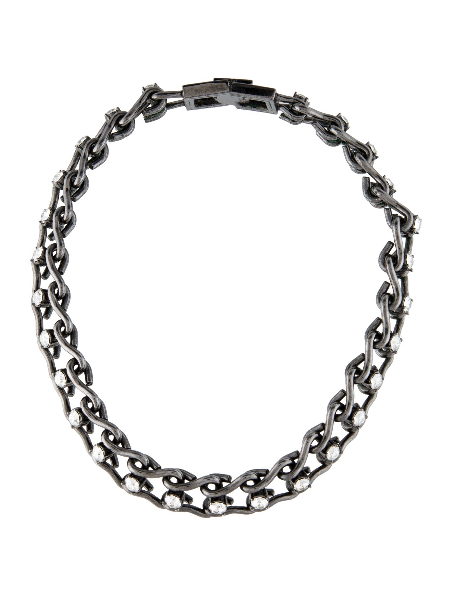 Mawi Crystal Ladder Chain Collar Necklace