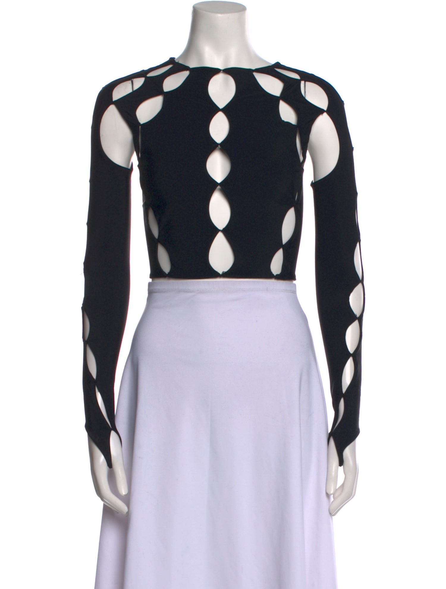 Marshall Columbia Nylon Bateau Neckline Crop Top w/ Tags