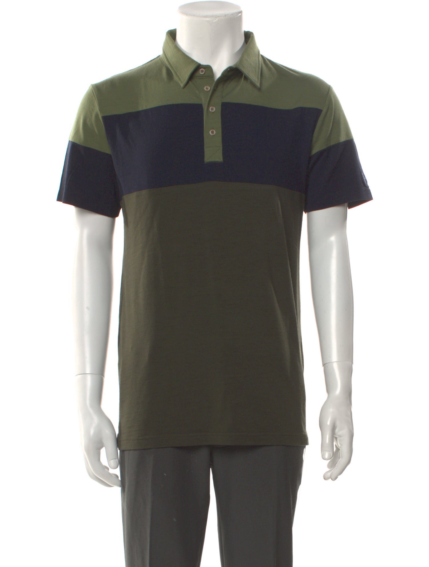 We Norwegians Merino Wool Colorblock Pattern Polo Shirt
