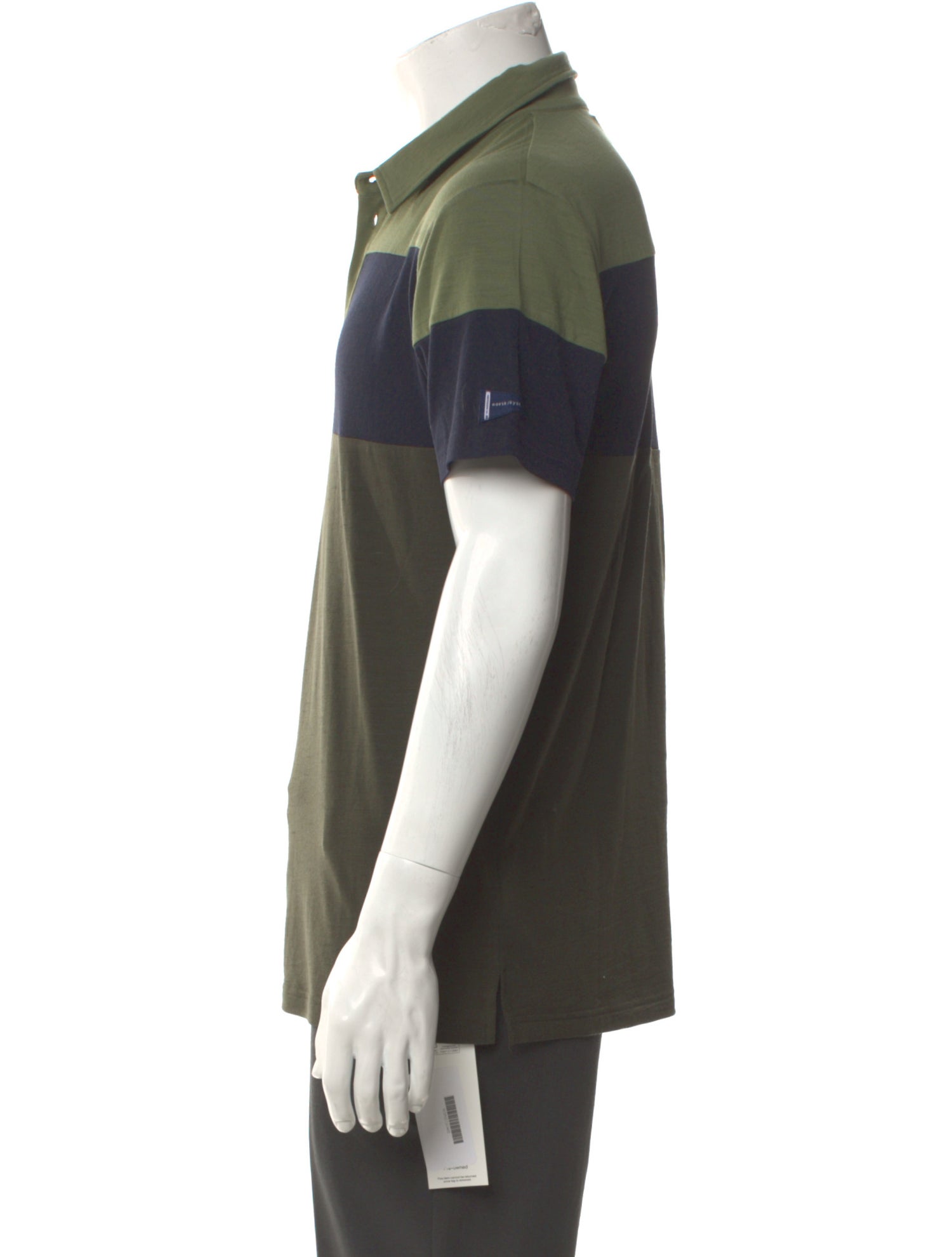 We Norwegians Merino Wool Colorblock Pattern Polo Shirt