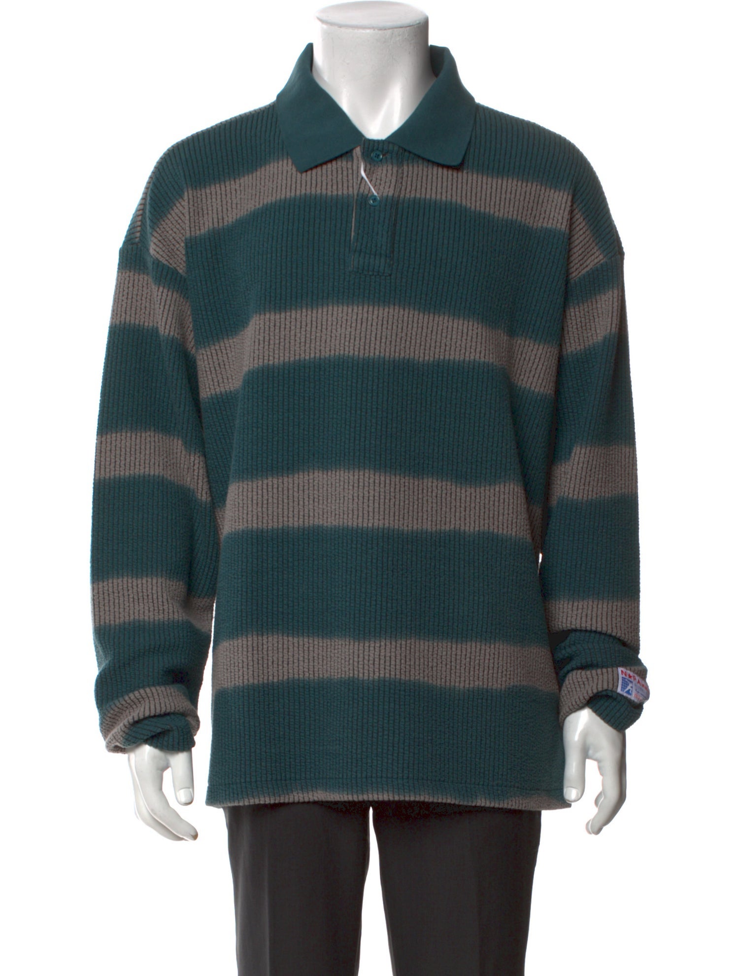 Napa by Martine Rose Striped Collar Polo Sweater w/ Tags